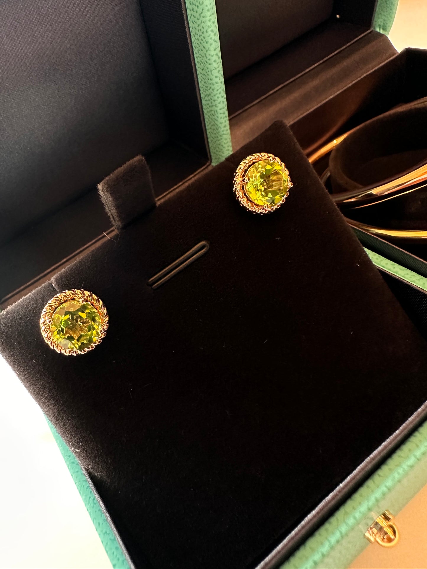 Peridot stud earrings