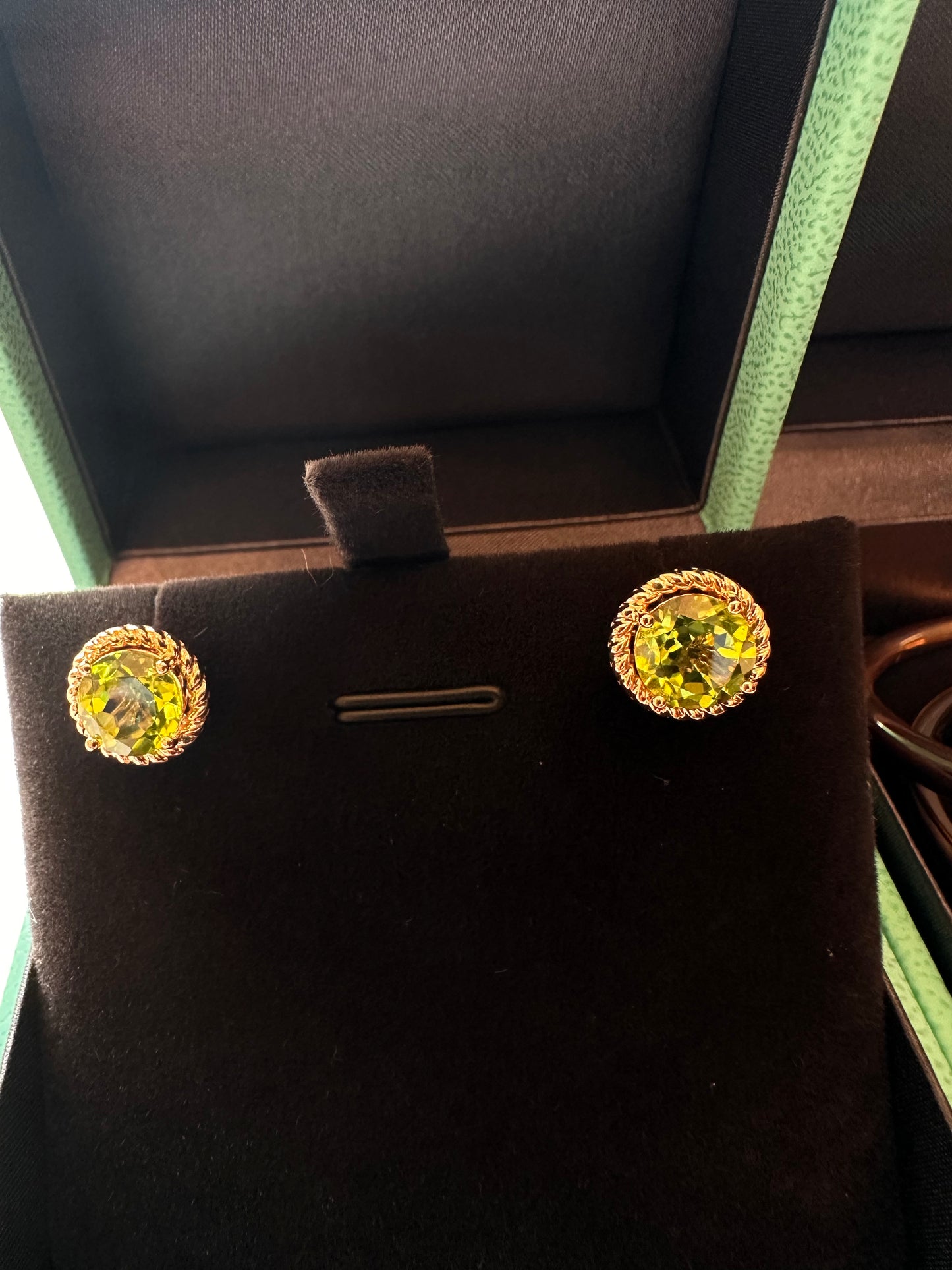 Peridot stud earrings